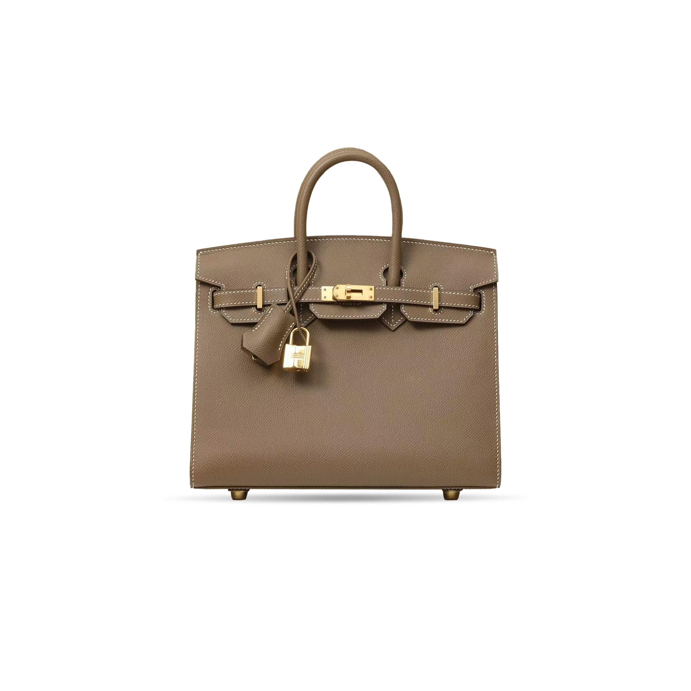 H**me5 master birkin 25 epsom leather elephant gray gold buckle luxury bag (25*20*13cm)
